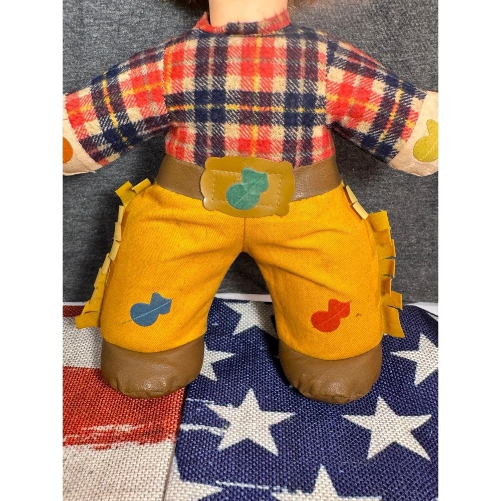 Vintage 1974 Mattel Love Notes Bucky Doll Cowboy Musical Toy Red Hair Plaid Chap - Picture 2 of 5
